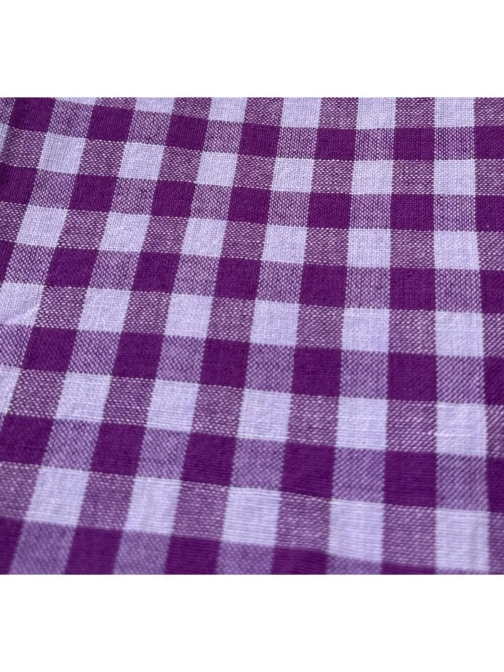 Purple Gingham Check Cotton Fabric 17x21